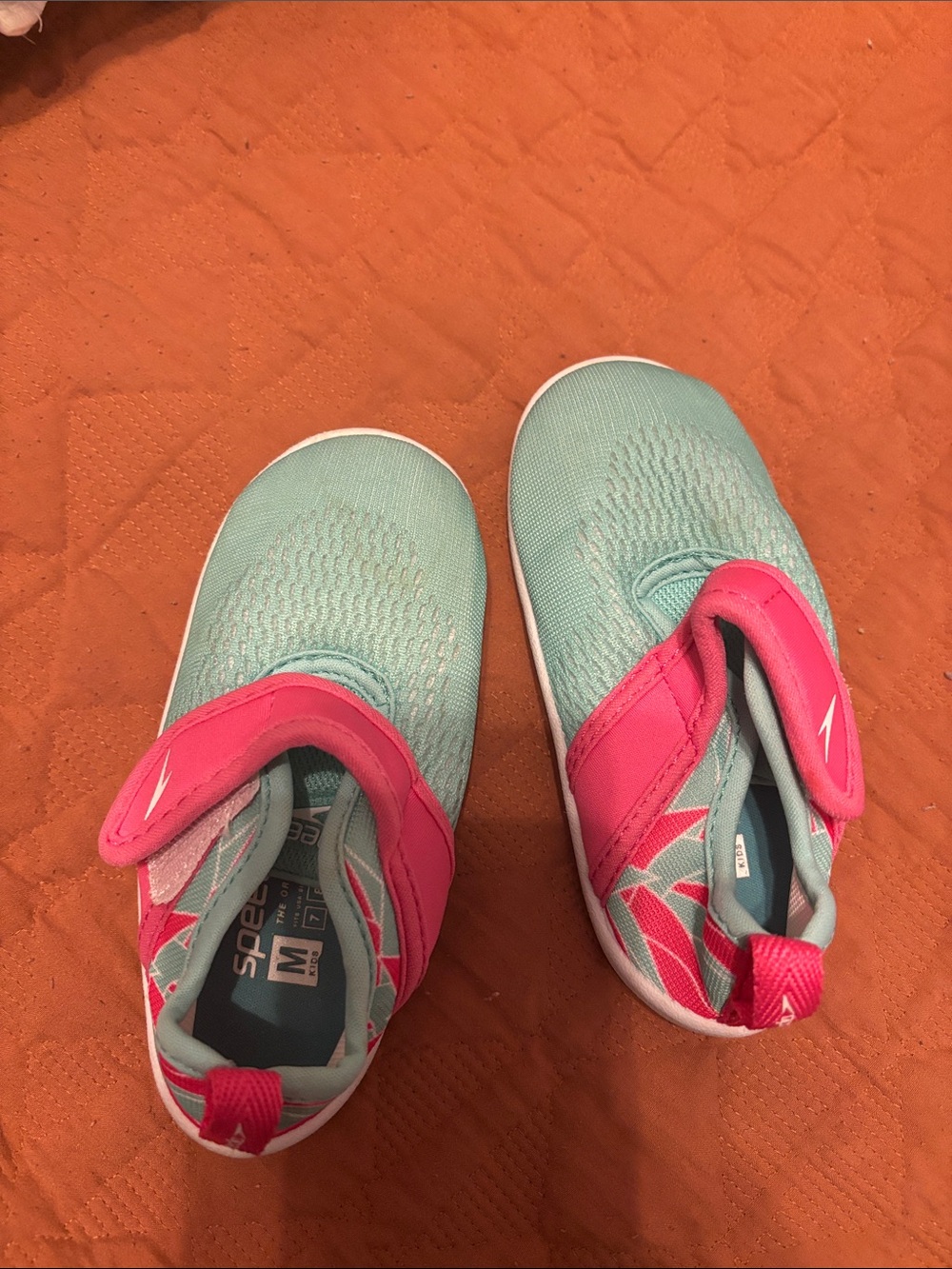 Speedo Aqua and Hot Pink Kids Slip-On Water Shoes